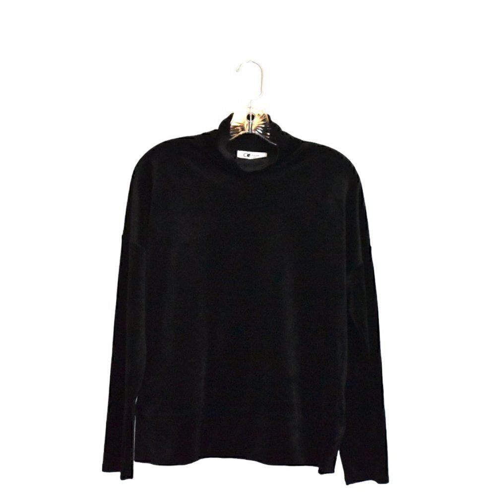 Cable & Gauge Sport Long Sleeve Mock Neck Velour Pullover Top Size M